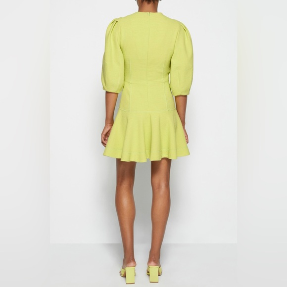 Jonathan Simkhai Kayleigh Cutout Crepe Mini Dress Lime Yellow - Picture 7 of 16